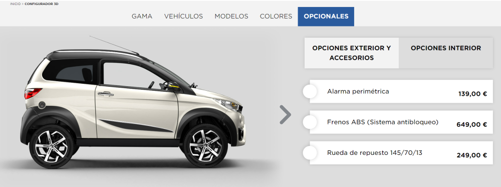 Configurador 3D de los Coches Sin Carnet AIXAM
